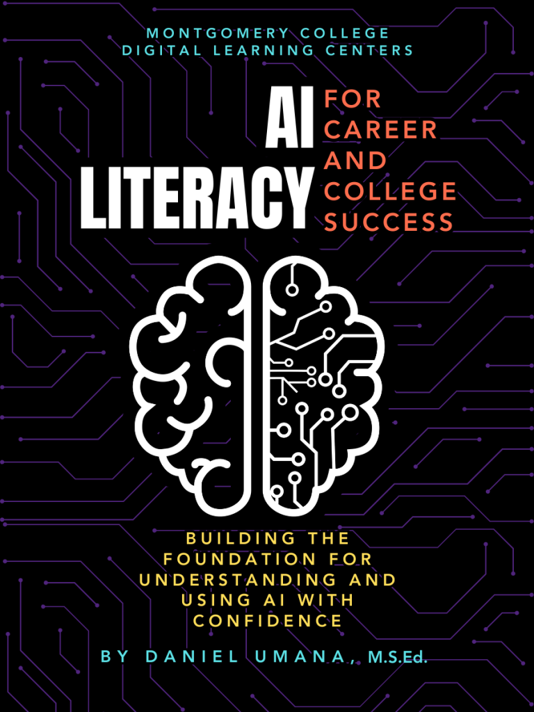 Cover of the open-access curriculum "AI Literacy for Career and College Success" by Daniel Umana, M.S.Ed.